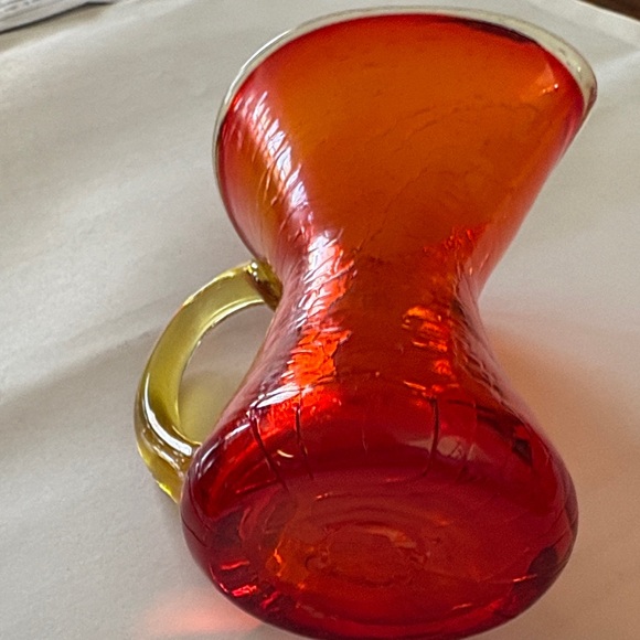Vintage Amberina Glass Art Pitcher - Picture 3 of 3
